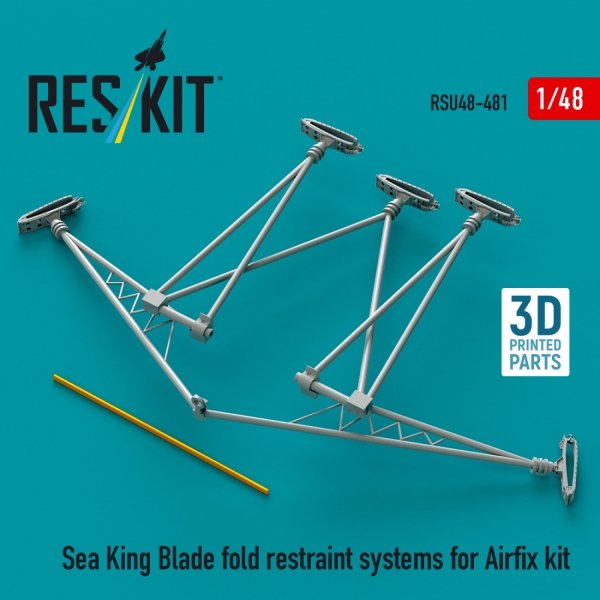 RESKIT RSU48-0481 Sea King blade fold restraint systems for Airfix kit (3D Printed) 1/48