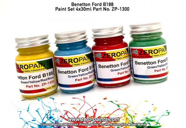 Zero Paints ZP-1300 Benetton Ford B188 Paint 4x30ml