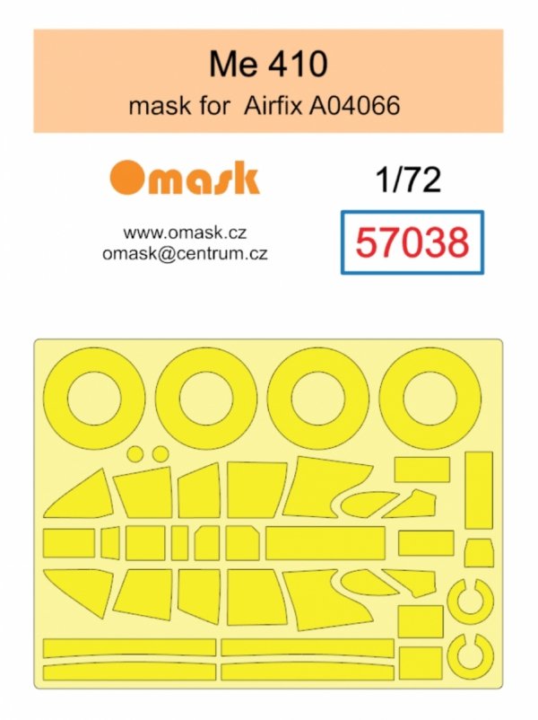 Omask 57038 Me 410 mask (for Airfix A04066) 1/72