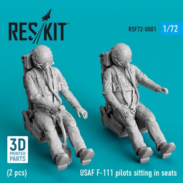 RESKIT RSF72-0001 USAF F-111 PILOTS SITTING IN SEATS (2 PCS) (3D PRINTED) 1/72
