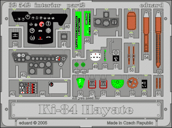 Eduard 32542 Ki-84 Hayate interior 1/32 HASEGAWA