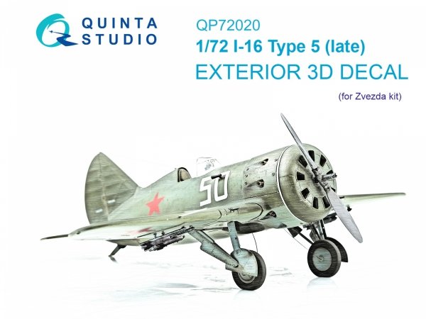 Quinta Studio QP72020 I-16 Type 5 (late) Exterior set (Zvezda) 1/72