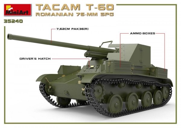 MiniArt 35240 ROMANIAN 76-mm SPG TACAM T-60 INTERIOR KIT 1/35