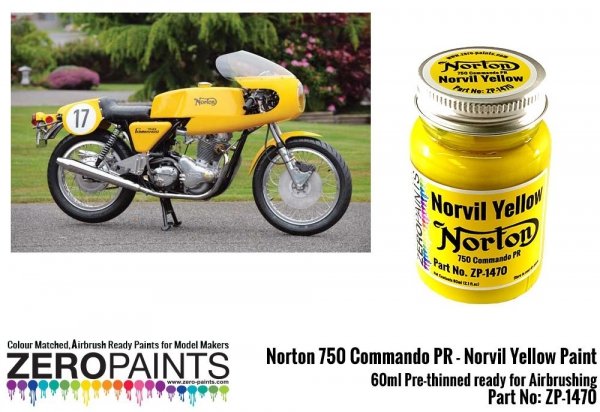 Zero Paints ZP-1470 Norton 750 Commando PR - Norvil Yellow Paint 60ml