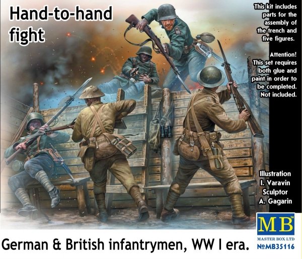 Master Box 35116 Hand-to-hand fight German &amp; British infantrymen WW I era