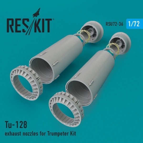 RESKIT RSU72-0036 Tu-128 exhaust nozzles for Trumpeter 1/72
