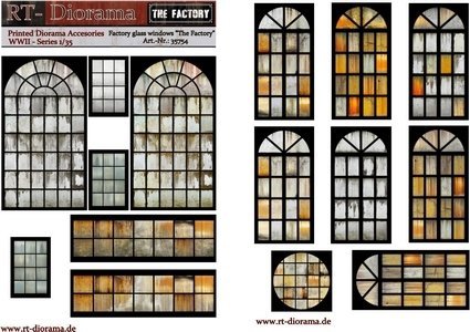 RT-Diorama 35754 Printed Accessories: Factory glass windows &quot;The Factory&quot; 1/35
