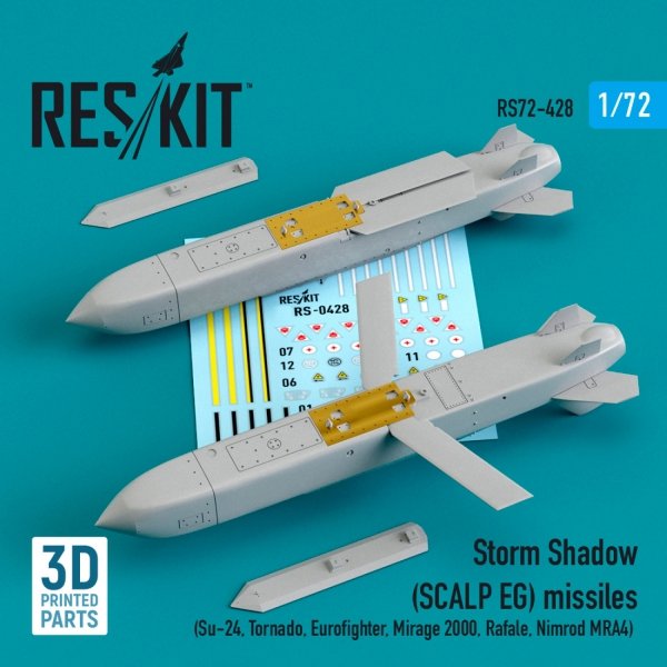 RESKIT RS72-0428 STORM SHADOW (SCALP EG) MISSILES (2 PCS) (3D PRINTED) 1/72