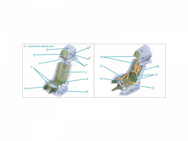 Quinta Studio QR+32041 K-36L (late) ejection seat (for Su-25/Su-25SM aircraft since 2008) (All kits) 1/32