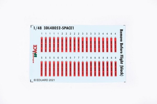 Eduard 3DL48052 Remove Before Flight (black) SPACE 1/48