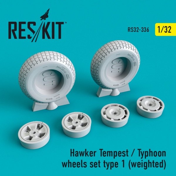 RESKIT RS32-0336 HAWKER TEMPEST / TYPHOON WHEELS SET TYPE 1 (WEIGHTED) 1/32