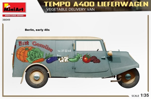 MiniArt 38049 TEMPO A400 LIEFERWAGEN. VEGETABLE DELIVERY VAN 1/35