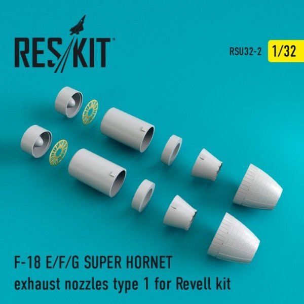 RESKIT RSU32-0002 F-18 SUPER HORNET Type 1 exhaust nozzles for Revell 1/32