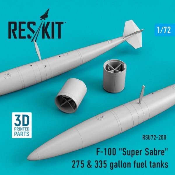 RESKIT RSU72-0200 F-100 &quot;SUPER SABRE&quot; 275 &amp; 335 GALLON FUEL TANKS 1/72