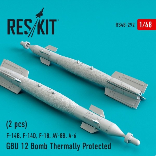 RESKIT RS48-0292 GBU-12 BOMBS THERMALLY PROTECTED (2 PCS) 1/48