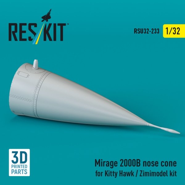 RESKIT RSU32-0233 Mirage 2000B nose cone for Kitty Hawk / Zimimodel kit (3D Printed) 1/32