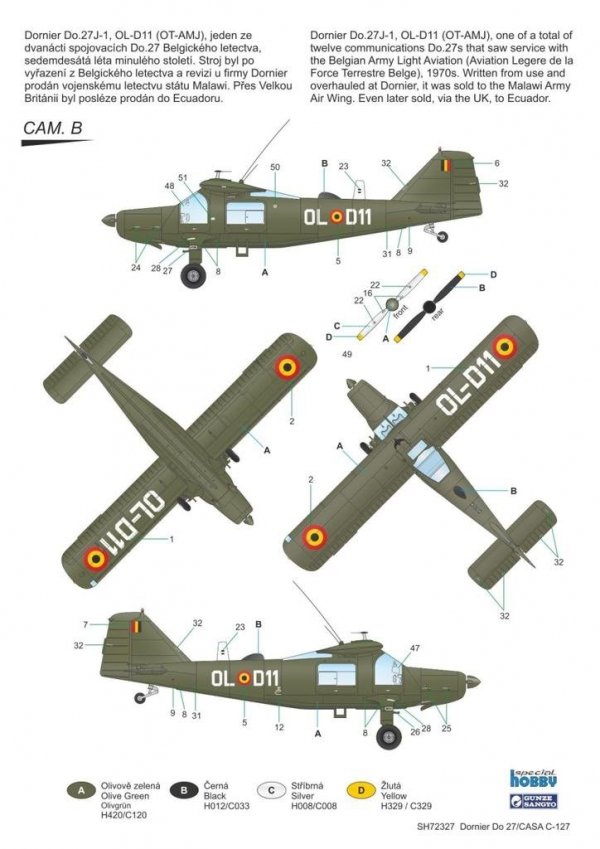 Special Hobby 72327 Dornier Do 27 German, Spanish and Belgian Service 1/72