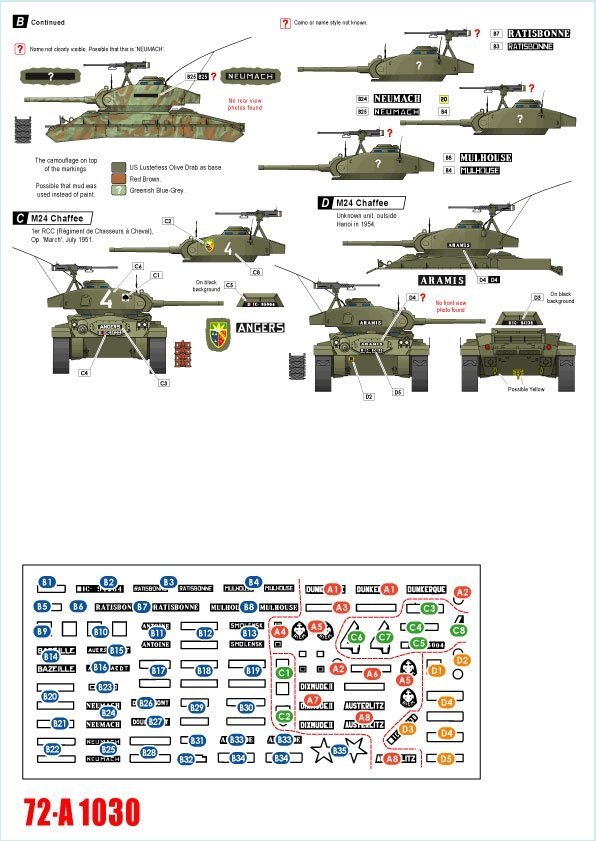 Star Decals 72-A1030 Indochine # 2. M24 Chaffee / Bison 1/72