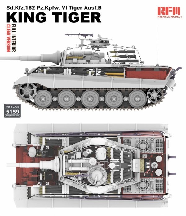 Rye Field Model 5159 Tiger Ausf.B "King Tiger" Clear Version, with full interior 1/35