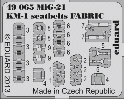 Eduard 49065 MiG-21 KM-1 seatbelts FABRIC 1/48