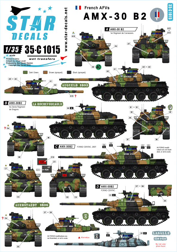 Star Decals 35-C1015 French AMX-30 B2 1/35