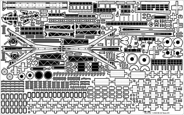 Pontos 35024FB USS BB-35 Texas 1945 Detail up set (20B Deck Blue Decl) (1:350)