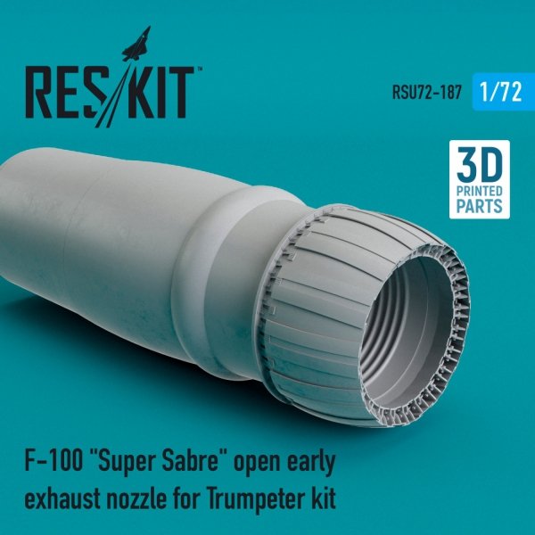 RESKIT RSU72-0187 F-100 &quot;SUPER SABRE&quot; OPEN EARLY EXHAUST NOZZLE FOR TRUMPETER KIT 1/72
