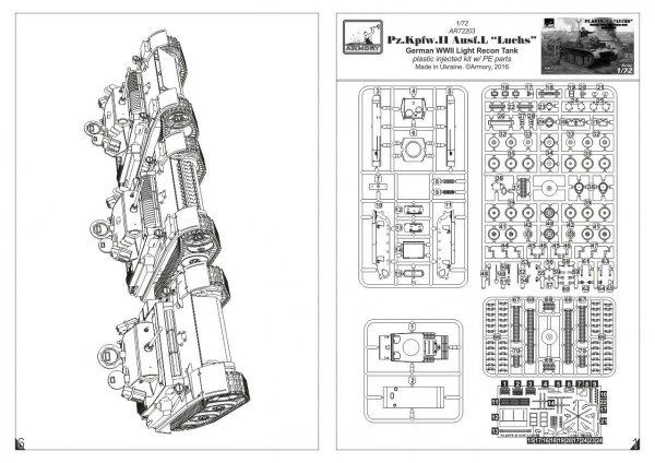 Armory Models 72203 Pz.Kpfw.II Ausf.L Luchs, German WWII Light Recon Tank 1/72