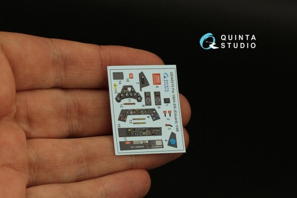 Quinta Studio QD48315 Fw 190A-5/6 3D-Printed &amp; coloured Interior on decal paper (Eduard) 1/48