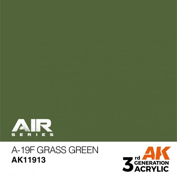 AK Interactive AK11913 A-19F GRASS GREEN – AIR 17ml