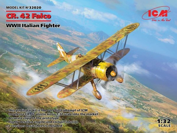 ICM 32020 Fiat CR.42 Falco WWII Italian Fighter 1/32