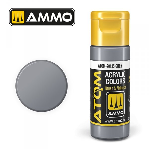 AMMO of Mig Jimenez 20135 ATOM COLOR Grey 20ml