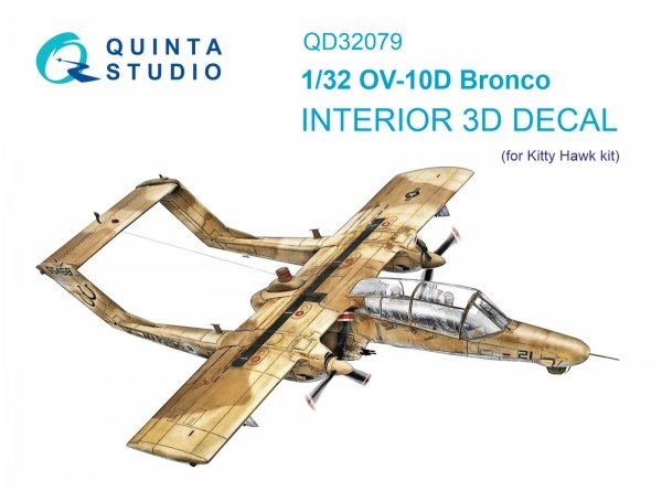 Quinta Studio QD32079 OV-10D 3D-Printed &amp; coloured Interior on decal paper (KittyHawk) 1/32
