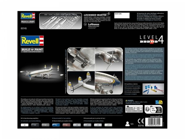 Revell 63745 Model Set Lockheed L.1049G Super Constellation Lufthansa 100 1/144