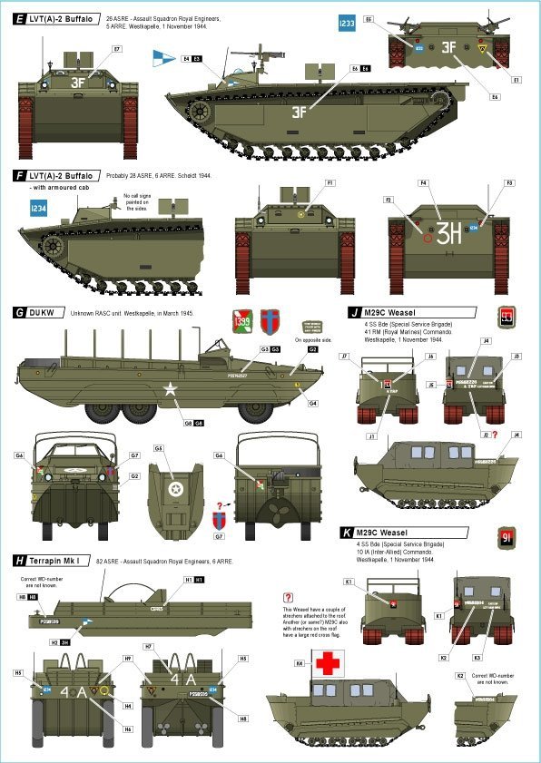 Star Decals 72-A1047 Walcheren Landings. British tanks and amphibians in Holland 1944-45 1/72