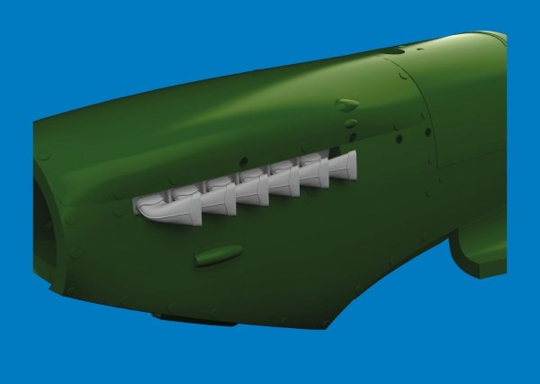 Eduard 672435 Spitfire Mk.V six-stacks exhaust fishtail PRINT for EDUARD 1/72