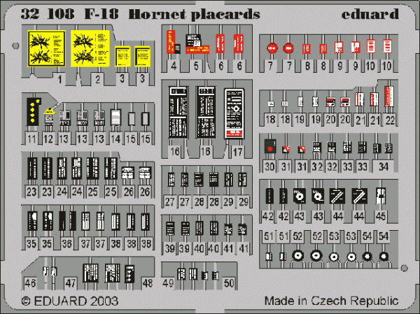 Eduard 32508 F-18 placards 1/32