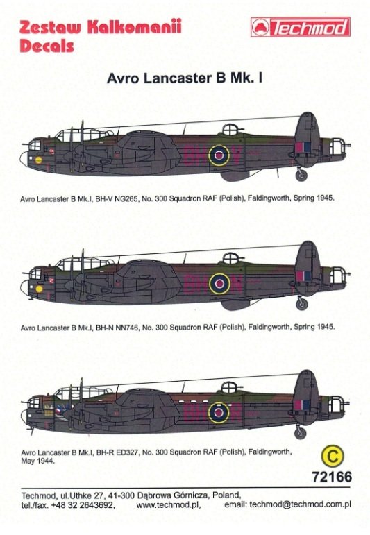 Techmod 72166 Avro Lancaster B Mk. I 1/72