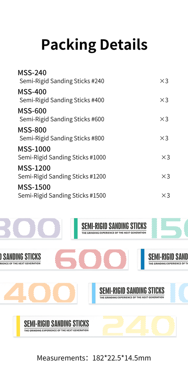 DSPIAE MSS-1000 Semi-Rigid Sanding Sticks #1000 x 3 PCS / pilnik elastyczny - ścierny