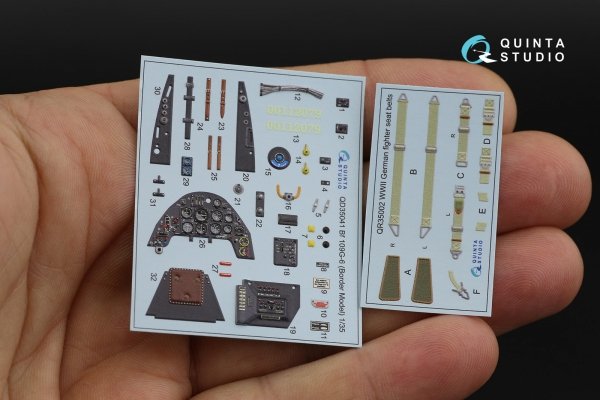 Quinta Studio QD35041 Bf 109G-6 3D-Printed &amp; coloured Interior on decal paper (for Border Model kit) 1/35