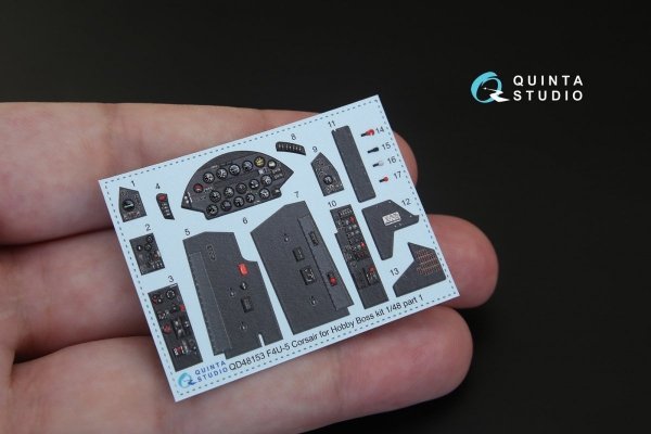 Quinta Studio QD48153 F4U-5 3D-Printed &amp; coloured Interior on decal paper (for Hobby Boss kit) 1/48