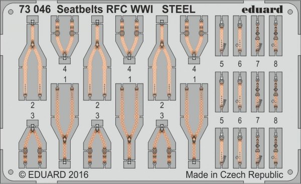 Eduard 73046 Seatbelts RFC WWI STEEL 1/72