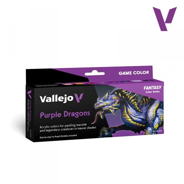 Vallejo 72194 Purple Dragons - Game Color Set - Fantasy Color Series 8x18ml