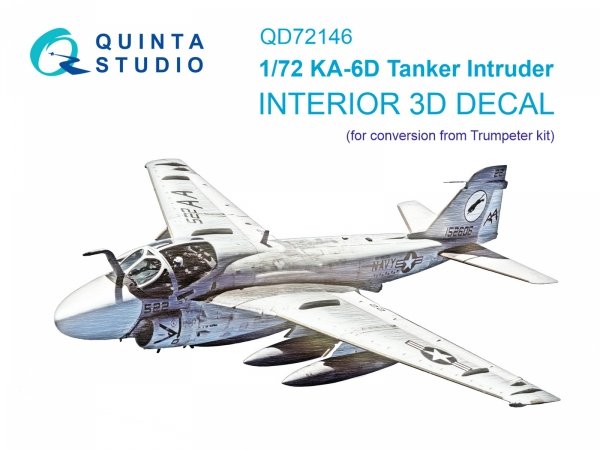 Quinta Studio QD72146 KA-6D Intruder 3D-Printed coloured Interior on decal paper (conversion from Trumpeter) 1/72
