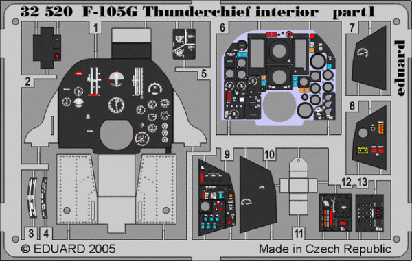 Eduard 32520 F-105G interior 1/32 TRUMPETER