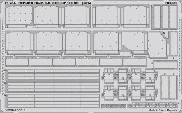 Eduard 36258 Merkava Mk. IV LIC armour shields 1/35 Academy