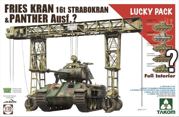 Takom 2108 FRIES KRAN 16t Strabokran, 1943/44 Production combined with Panther (with full interior) 1/35