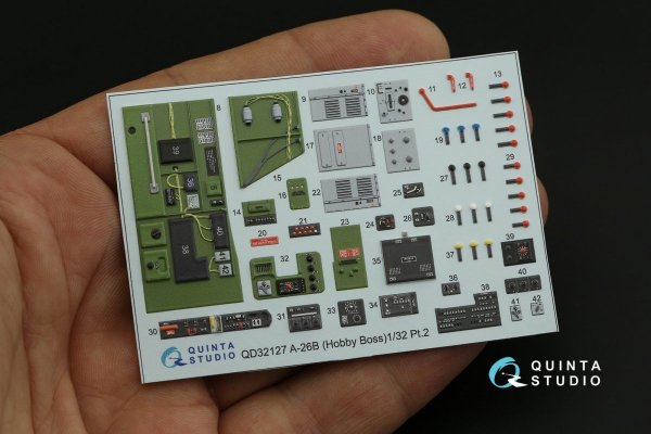 Quinta Studio QD32127 A-26B 3D-Printed &amp; coloured Interior on decal paper (Hobby Boss) 1/32