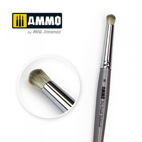 Ammo of Mig 8703 8 AMMO Drybrush Technical Brush