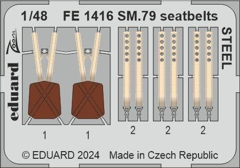 Eduard FE1416 SM.79 seatbelts STEEL EDUARD 1/48